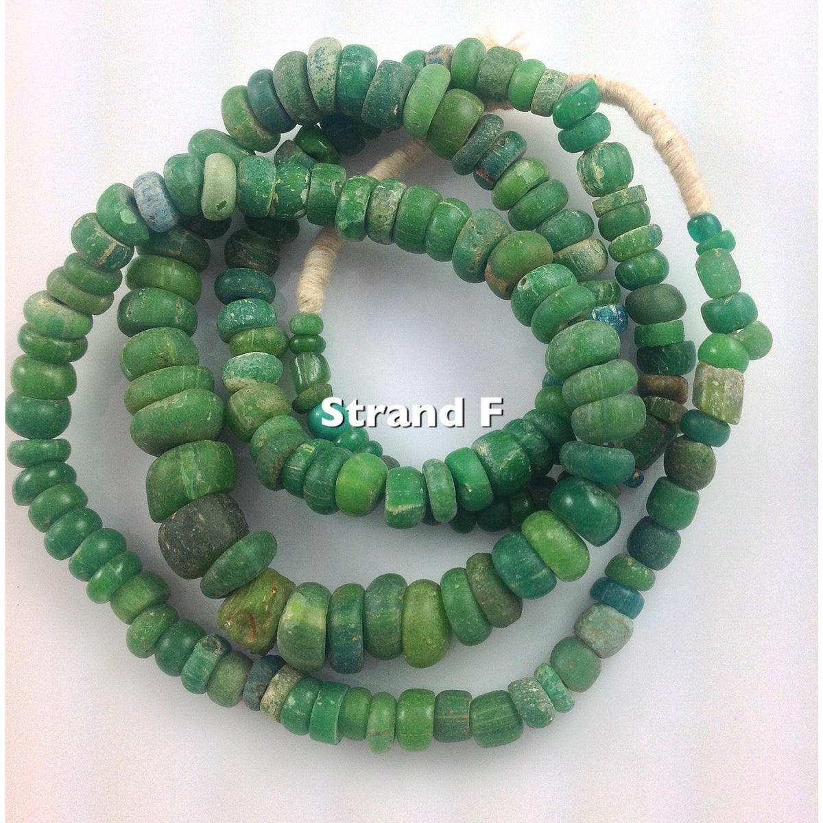 Favorite Rare Green Glass Medium Ancient Nila Beads, Djenne, Mali - Rita Okrent Collection (AT0618)