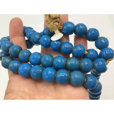 Blue Molded Glass Prosser Trade Beads, African Trade -  Rita Okrent Collection (AT1212)