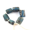 Strand of 6 Ancient Glass Tube-Shaped Islamic Blue Eye Beads, Mauritania - Rita Okrent Collection (AG140)