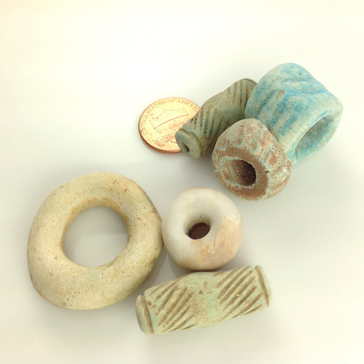 Large Faience Beads, Group of 6, Egypt - ANT406