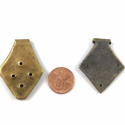 Berber Kite or Diamond Shaped Kitab Amulets in Brass and Silver, Morocco - Rita Okrent Collection (P634)