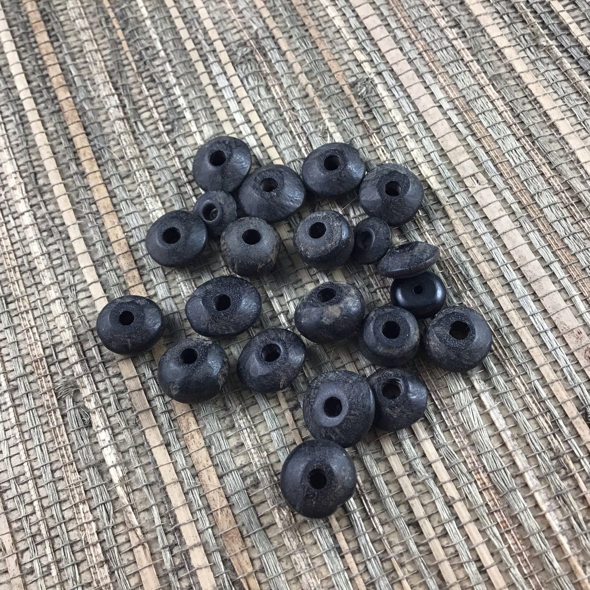 Old Ebony Beads from Broken Mauritanian Prayer Bead Strand - Rita Okrent Collection (ANT510)