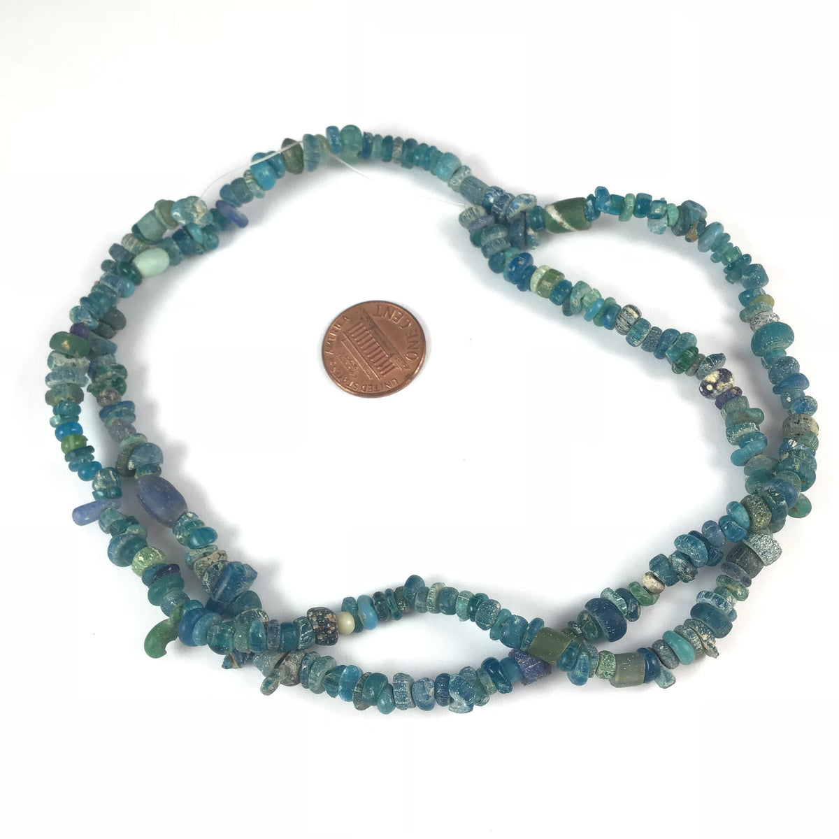 Small Very Blue Ancient Glass Nila Beads from Djenne, Mali - Rita Okrent Collection (AT422s)
