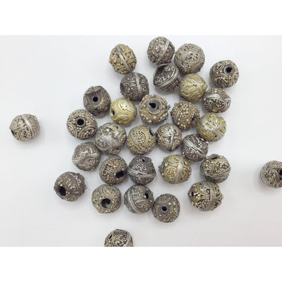 Lovely Well Worn Favorite Small Mauritanian Silver and Gilded Silver Beads, Sold Individually - Rita Okrent Collection (C496gs)