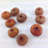 Deep Orange Faux Amber Resin Beads, Group of 9, Morocco - NP007b