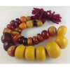 Super Nice Graduated Mixed Orange, Brown and Yellow Faux Amber Beads, Strand, Morocco - AT0679