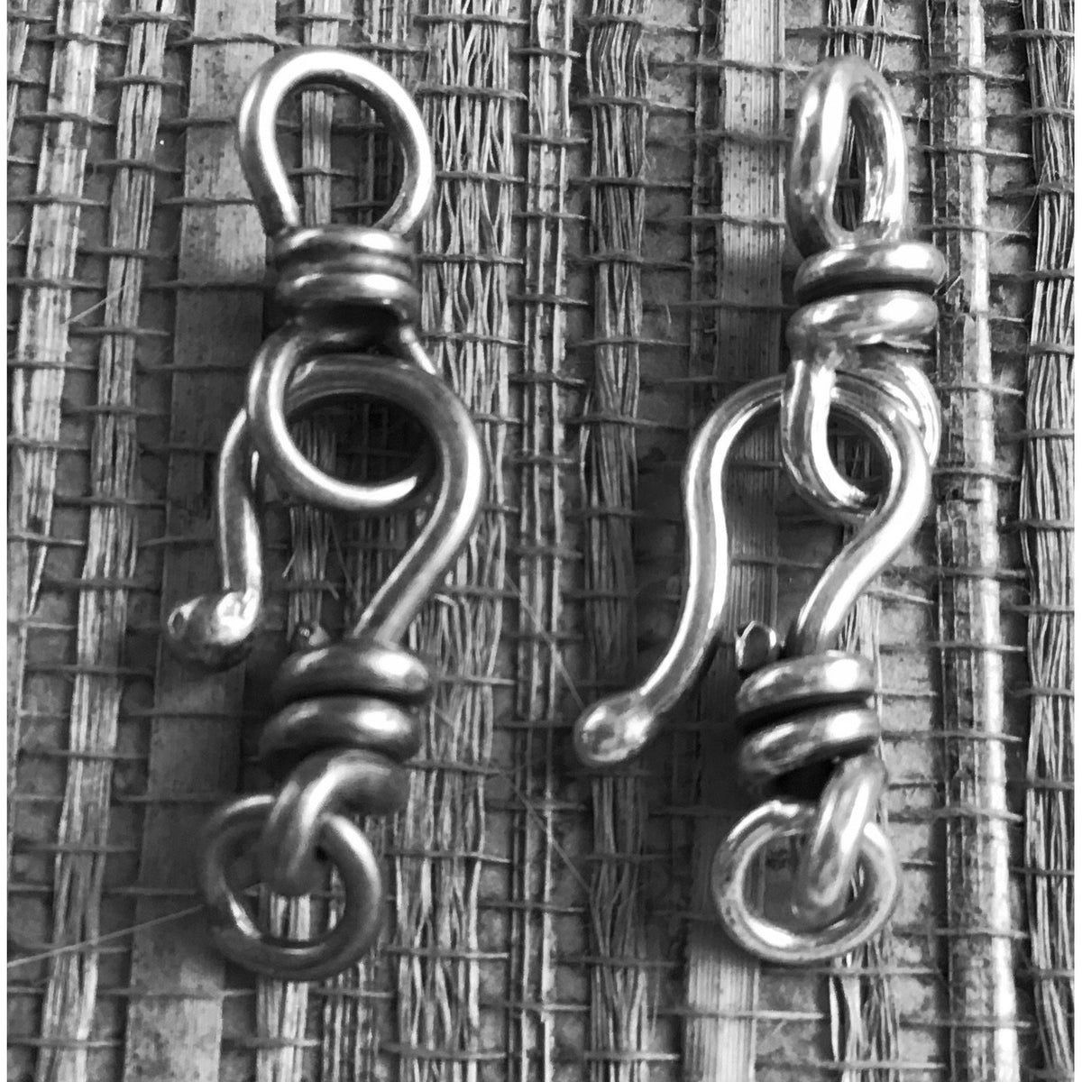 Small 18mm Sterling Silver Hook-and-Eye Clasp, Handmade, Rita&#39;s Design, Sample of 3 - CLASPS016