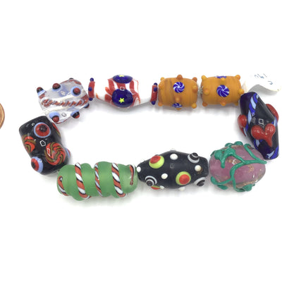 Colorful Art Glass Beads, Mixed Strand -  Rita Okrent Collection (C190a)