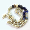 Strand of Antique Dutch Glass Opalescent Moon Beads with Dark Blue Dutch Glass Beads, Ethiopia - Rita Okrent Collection (ANT444)