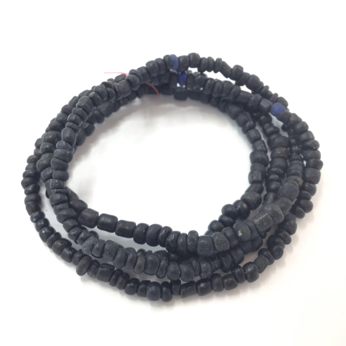 Rare Antique Small Black Glass Indo-Pacific Trade Wind or Nila Beads, Gao, Mali - Rita Okrent Collection (AT0681)