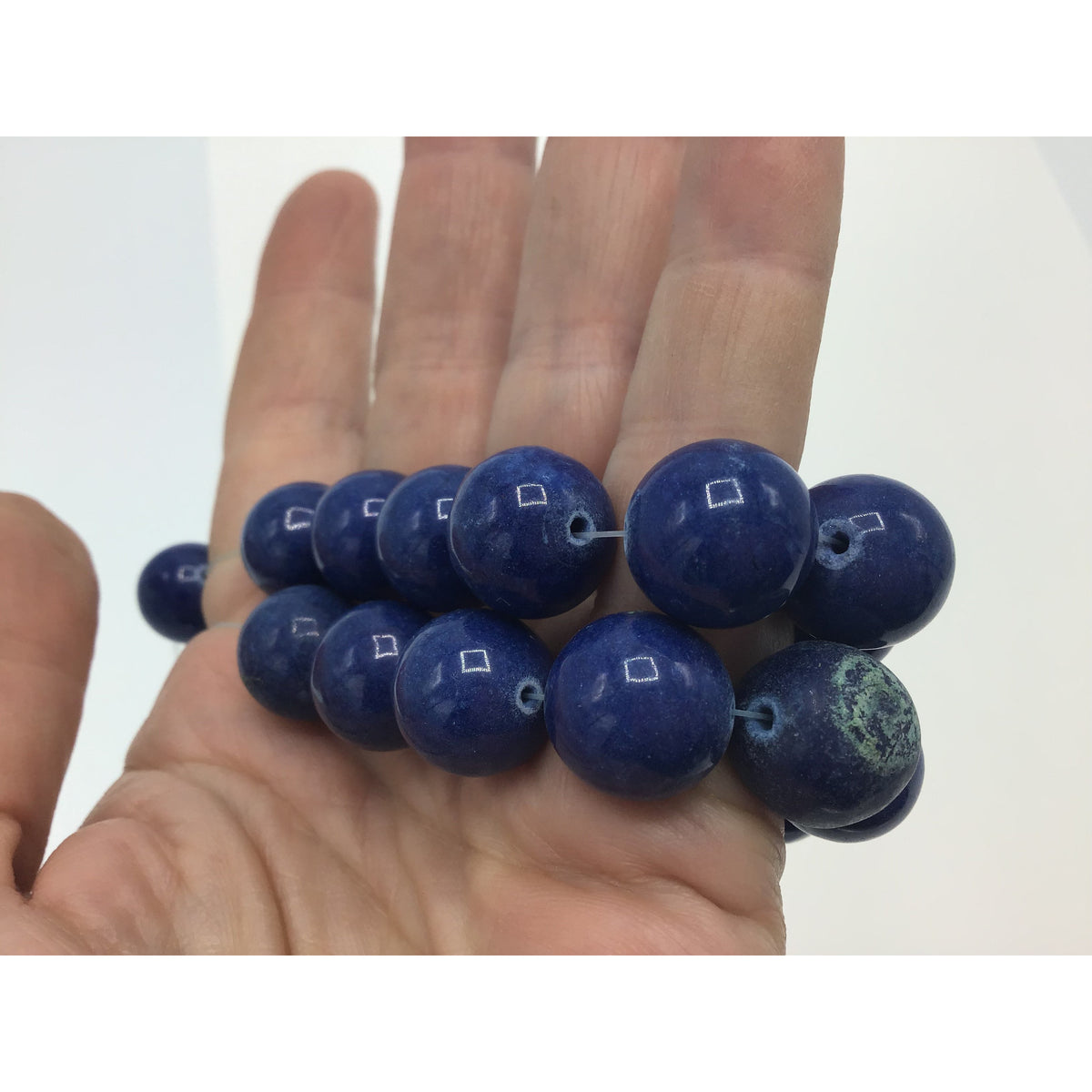 Blue Glass Faux Round Lapis Lazuli Beads - Rita Okrent Collection (NP028)