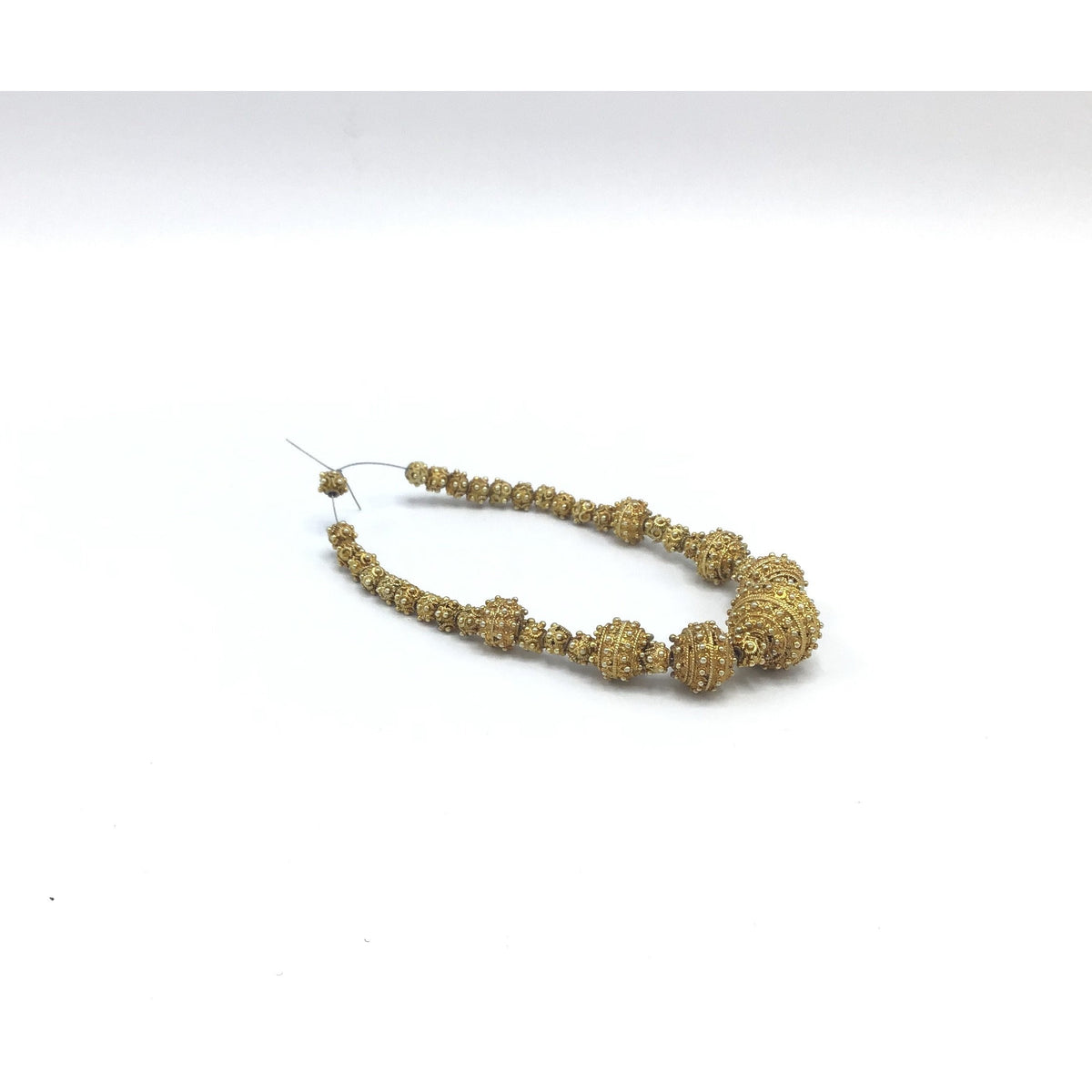 Short Strand of Mixed Gilt Silver Bright Gold Granulated Silver Beads - Rita Okrent Collection (C478)