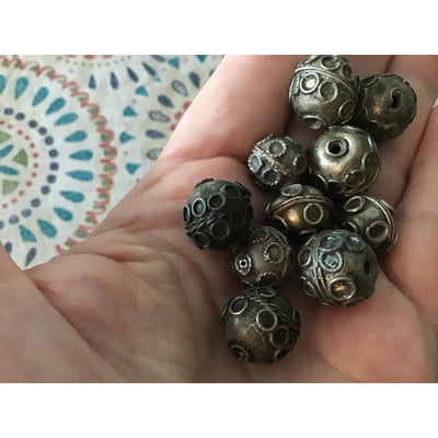 Old Medium Sized Silver Beads from Morocco - Rita Okrent Collection (ANT359)