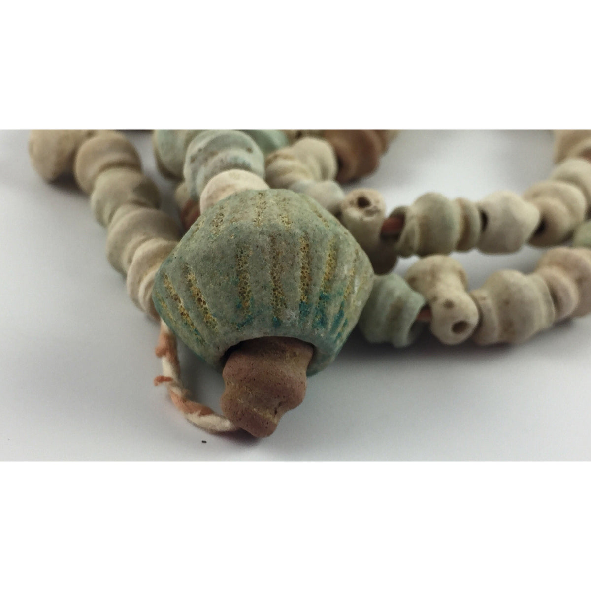 Ancient Iranian Faience Bead Strand with Large Ancient Melon Bead - Rita Okrent Collection (AN01)