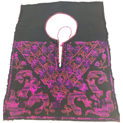 Old Traditional Hand Embroidered Pink and Purple Bedouin Textile Fabric Piece - Rita Okrent Collection (AA280)