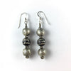 Mauritanian Prayer Bead Earrings with Sterling Silver Beads from Bali - E349a