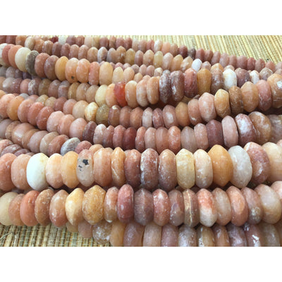 Ancient Neolithic Graduated Orange Mixed Stone Quartz Beads, Mali - Rita Okrent Collection (S124o)