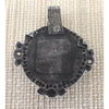 Nice Old Berber Niello Silver and Glass Pendant, Morocco - P538