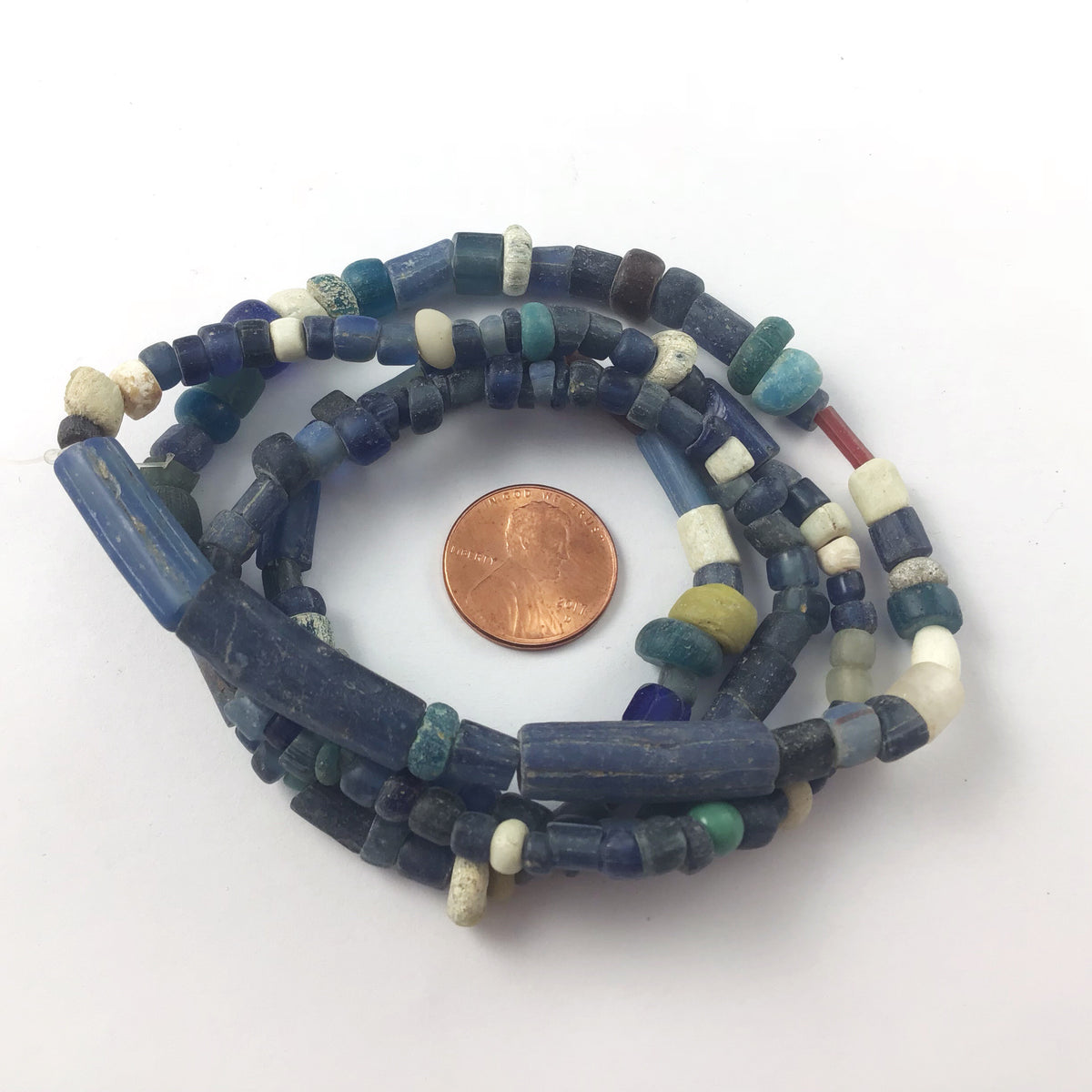 Mixed Blue Kori Beads with Nila Beads - AT0069f