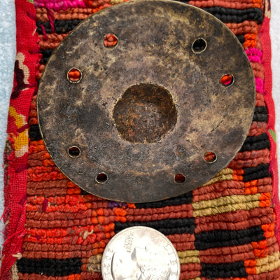Ethiopian Dark Bronze Shield Pendant, Nice Patina - Rita Okrent Collection (P278)