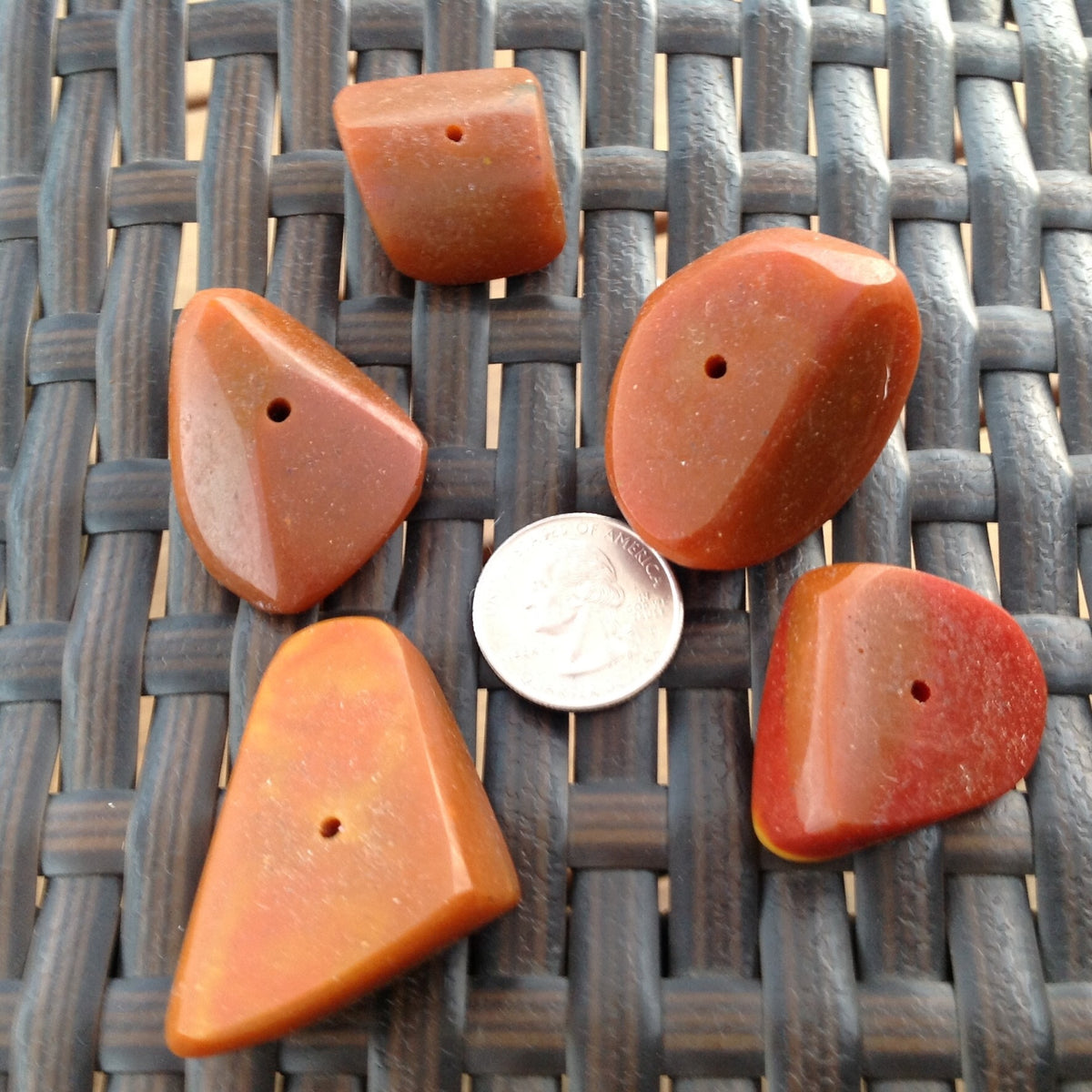 Large Faux Amber Chunks, Set of 5, Morocco - Rita Okrent Collection (NP026)