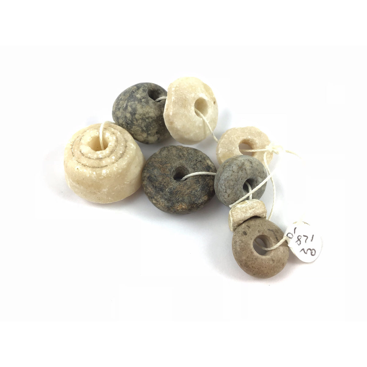 Strand of Ancient Spindle Whorls and Stone beads - Rita Okrent Collection (AN128b)