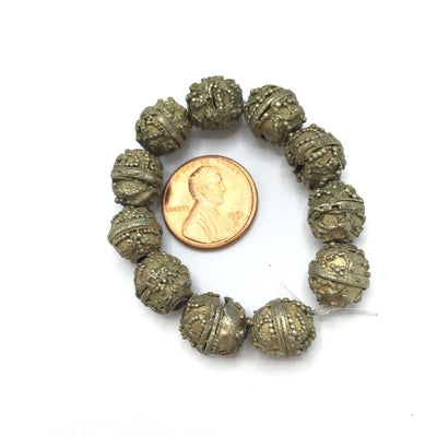 Rare Gilded Old Silver Mauritanian Beads in Various Designs, Sold Individually - Rita Okrent Collection (C465rr)