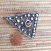 Exquisite Antique Silver and Coral Triangular Decorated Temporal Pendant from Tunisia - P570