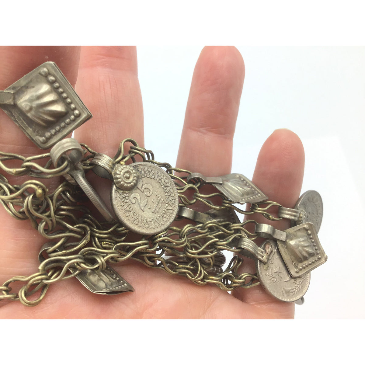 Tribal Kuchi Coin and Charm Chain, Afghanistan - Rita Okrent Collection (P494c)