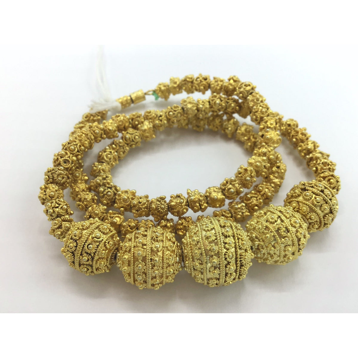 Gilt Silver Traditional Beaded Bridal Necklace from Mauritania - Rita Okrent Collection (C509b)