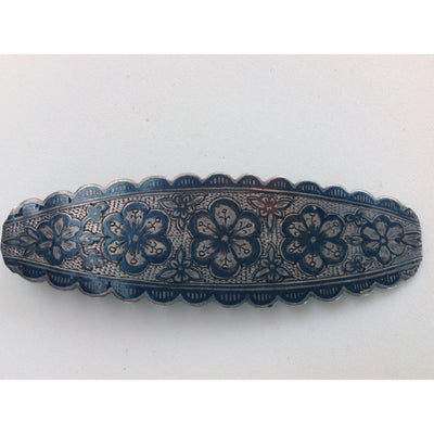 Antique Niello and Silver Pin or Barrette, Turkey - Rita Okrent Collection (C259b)