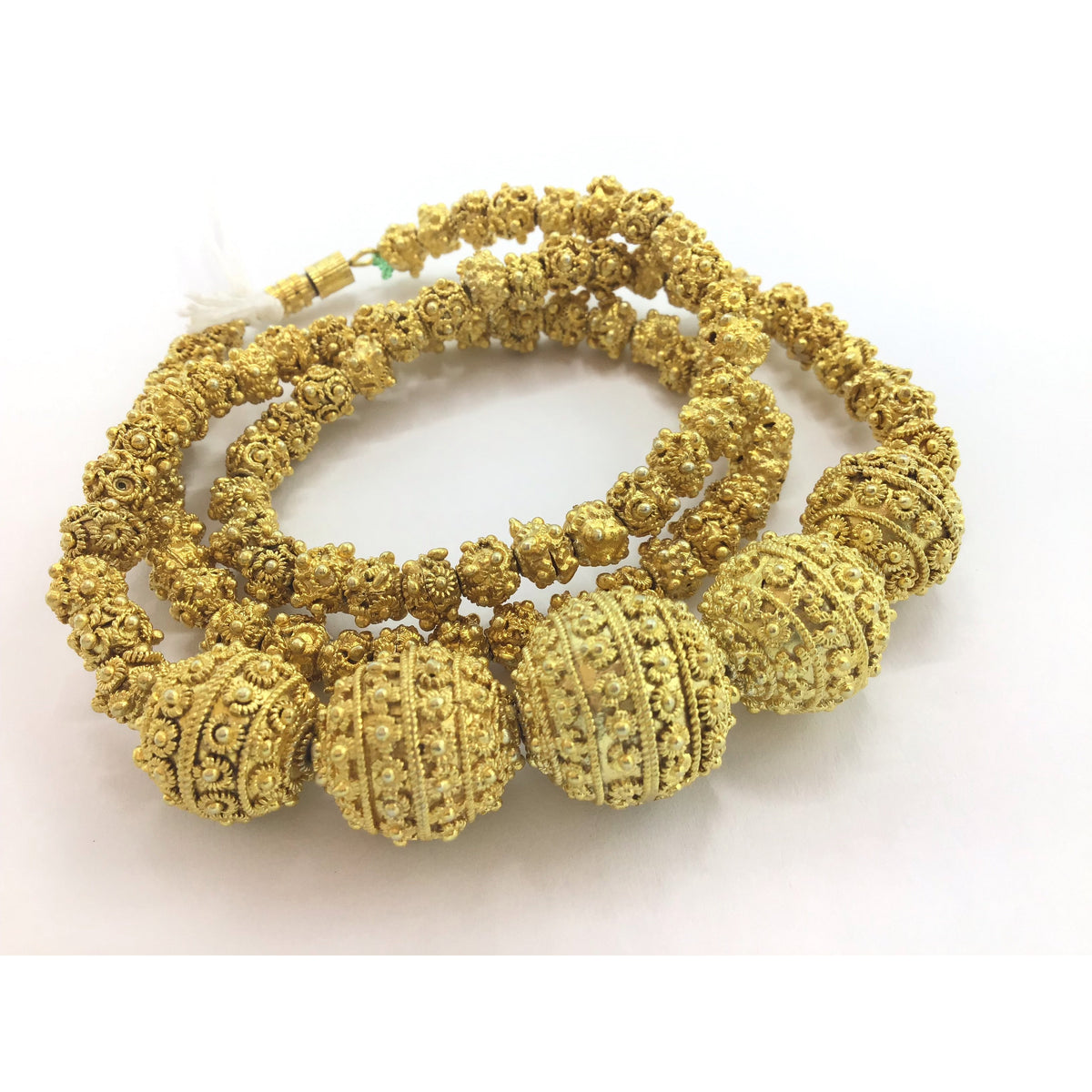Gilt Silver Traditional Beaded Bridal Necklace from Mauritania - Rita Okrent Collection (C509b)