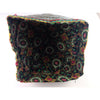 Nomadic Afghani Hat with Metallic Fiber Fabric and Hand Knotted Border - Rita Okrent Collection (AA052)