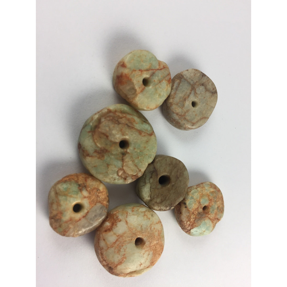 Group of 7 Ancient Amazonite Beads from Mauritania - Rita Okrent Collection (S322d)