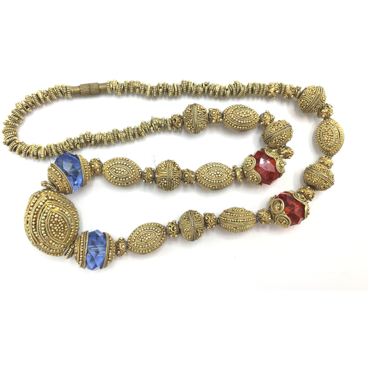 Vintage Gilt Granulated Silver Traditional Beaded Bridal Necklace from Mauritania - Rita Okrent Collection (NE316)