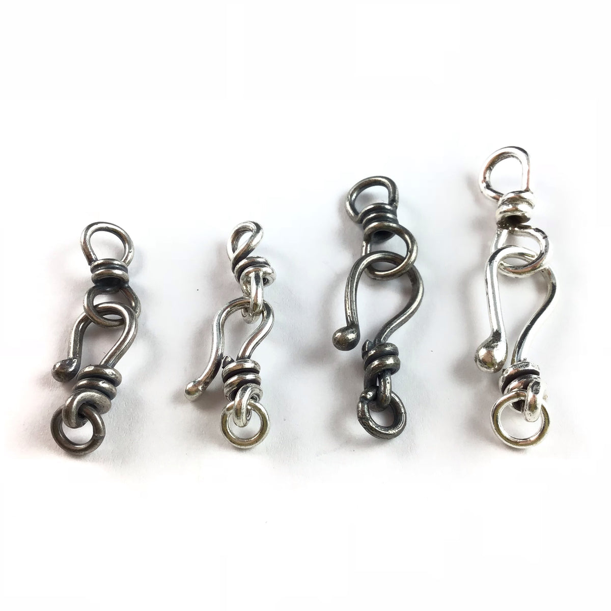 Small 18mm Sterling Silver Hook-and-Eye Clasp, Handmade, Rita&#39;s Design, Sample of 3 - CLASPS016