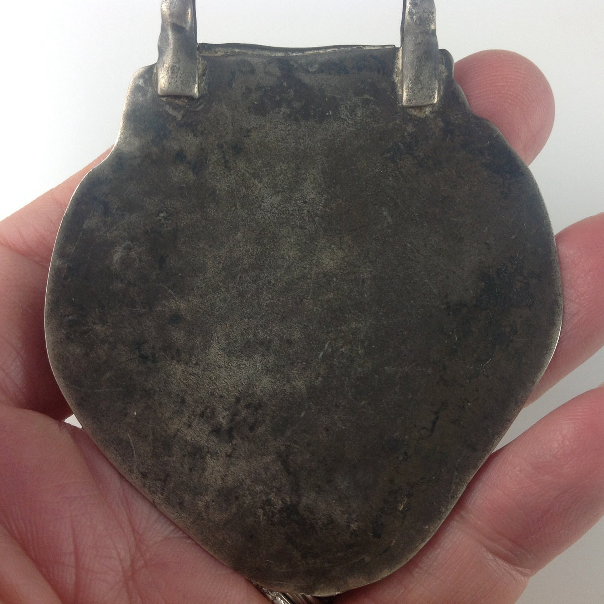 Antique North African Sephardic Silver Jewish Amulet, with Hebrew Inscription - Rita Okrent Collection (P487b)