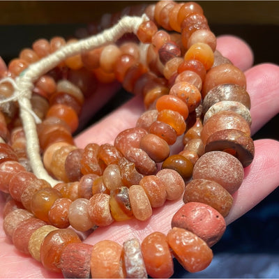 Graduated Round Mainly Carnelian Beads from West Africa - Rita Okrent Collection (S443c)