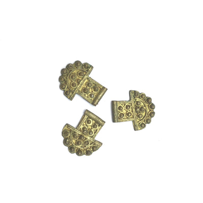 Mauritanian Gilt Gold Flat Headdress Pendants, Set of 3, Morocco - Rita Okrent Collection (P535b)