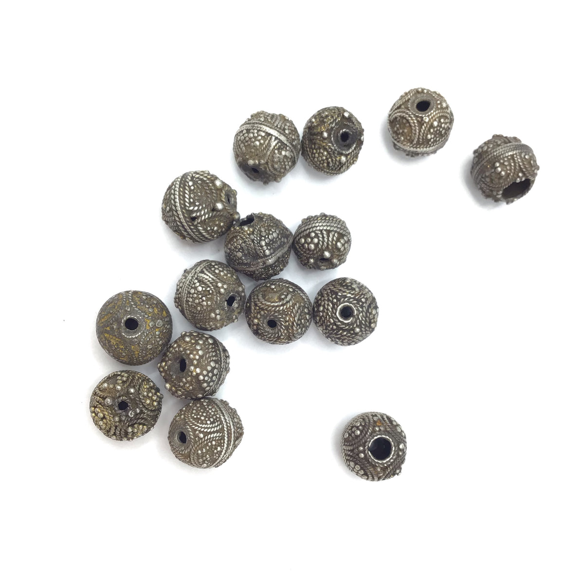 Favorite Antique Silver and Gilded Silver Granulated Mauritanian Beads - Rita Okrent Collection (C465e)