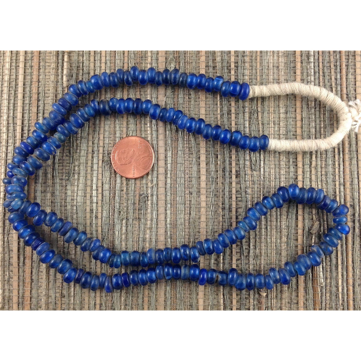 Rich Blue Antique Dutch Glass Beads, Strand - ANT400