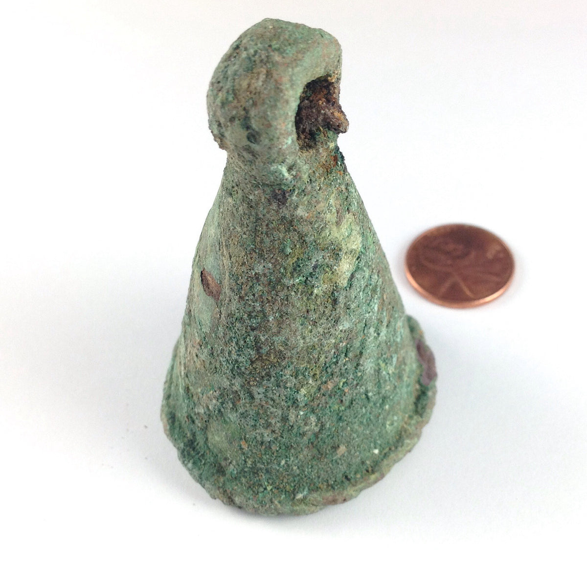 Antique Vert-de-Gris Dogon Tribal Bronze Bell, Mali - Rita Okrent Collection (AA200)