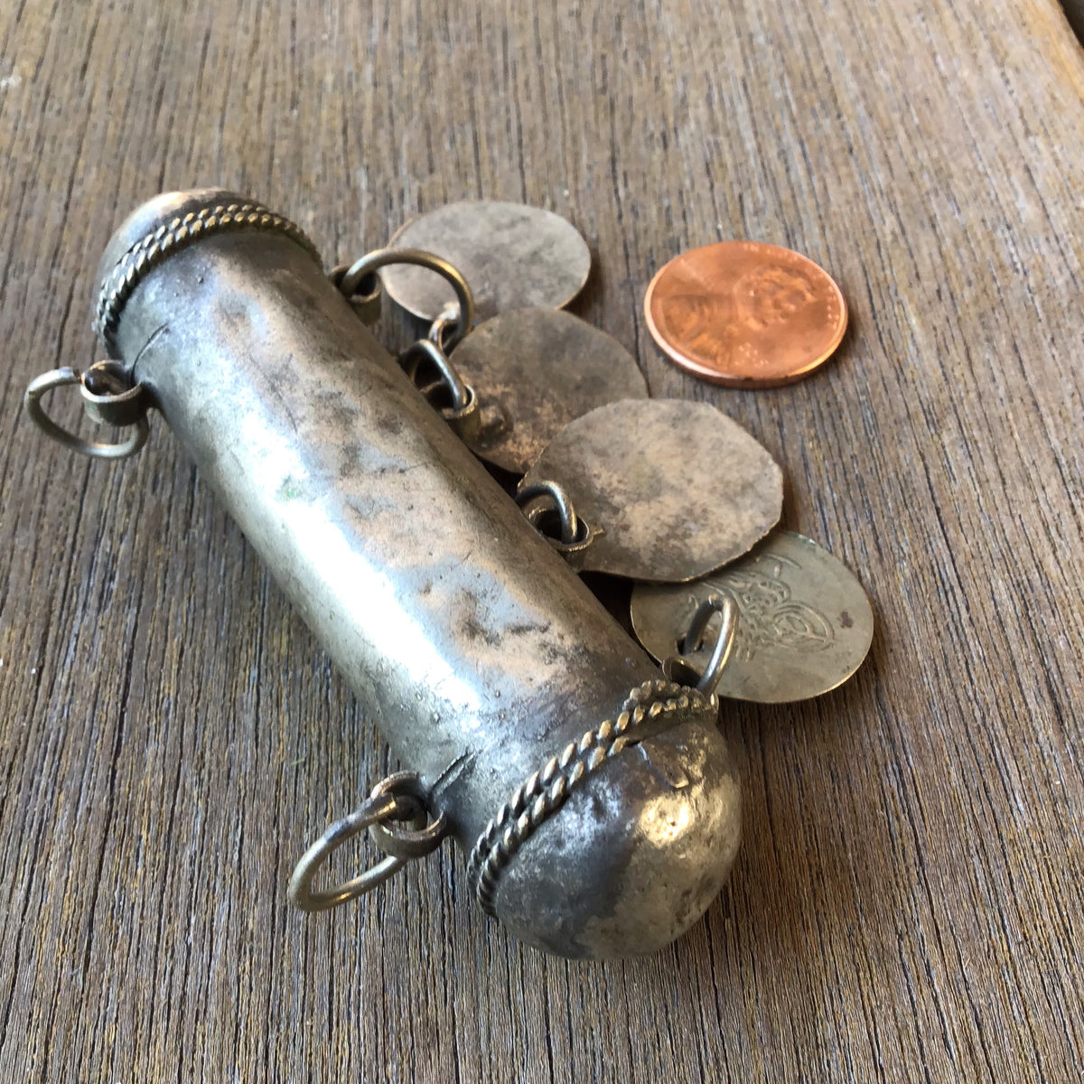 Bedouin Silver Hirz Prayer Amulet with Dangles, Jerusalem - Rita Okrent Collection (P724)