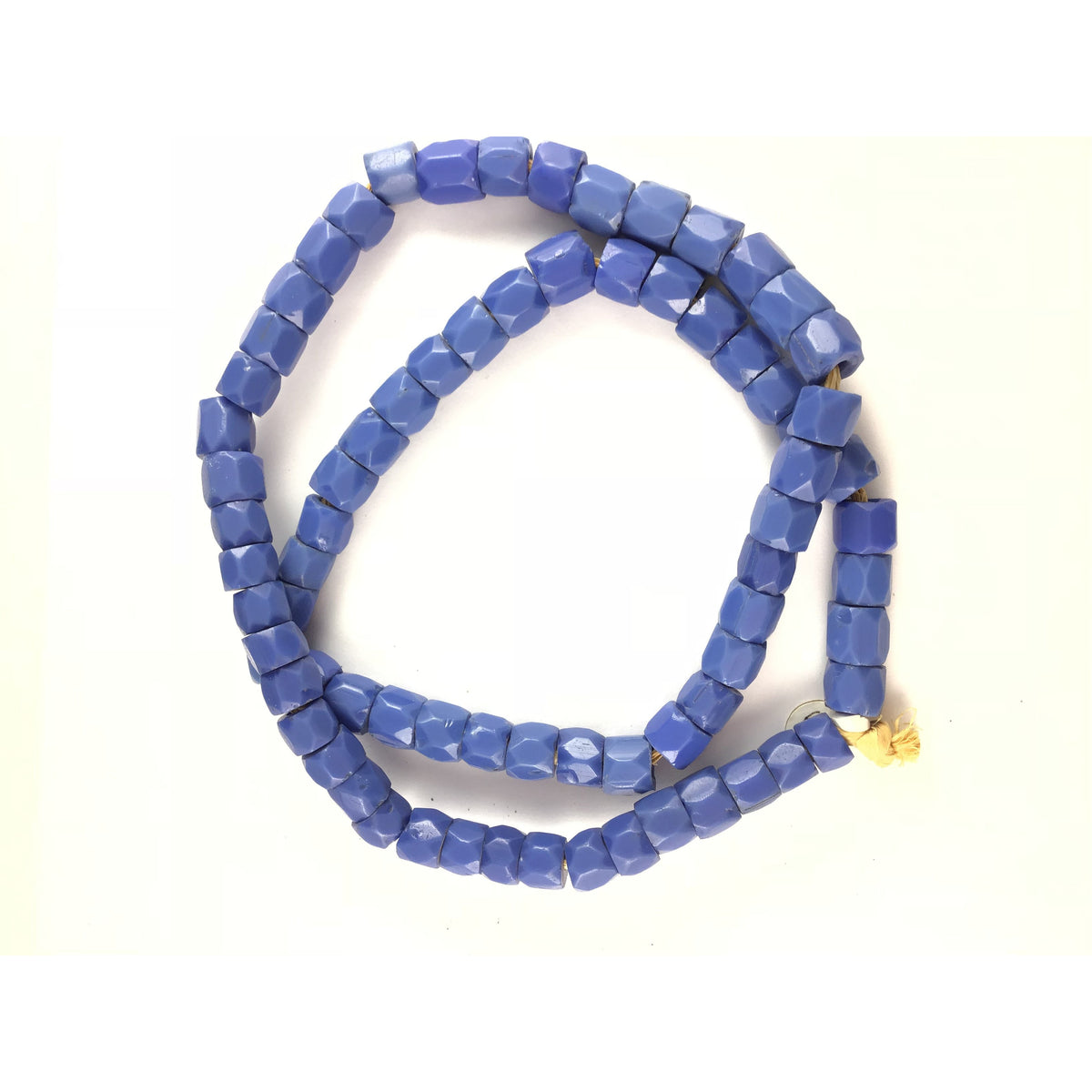 Faceted Blue Molded Matched Russian Blue Beads, Old, African Trade - Rita Okrent Collection (AT1473)