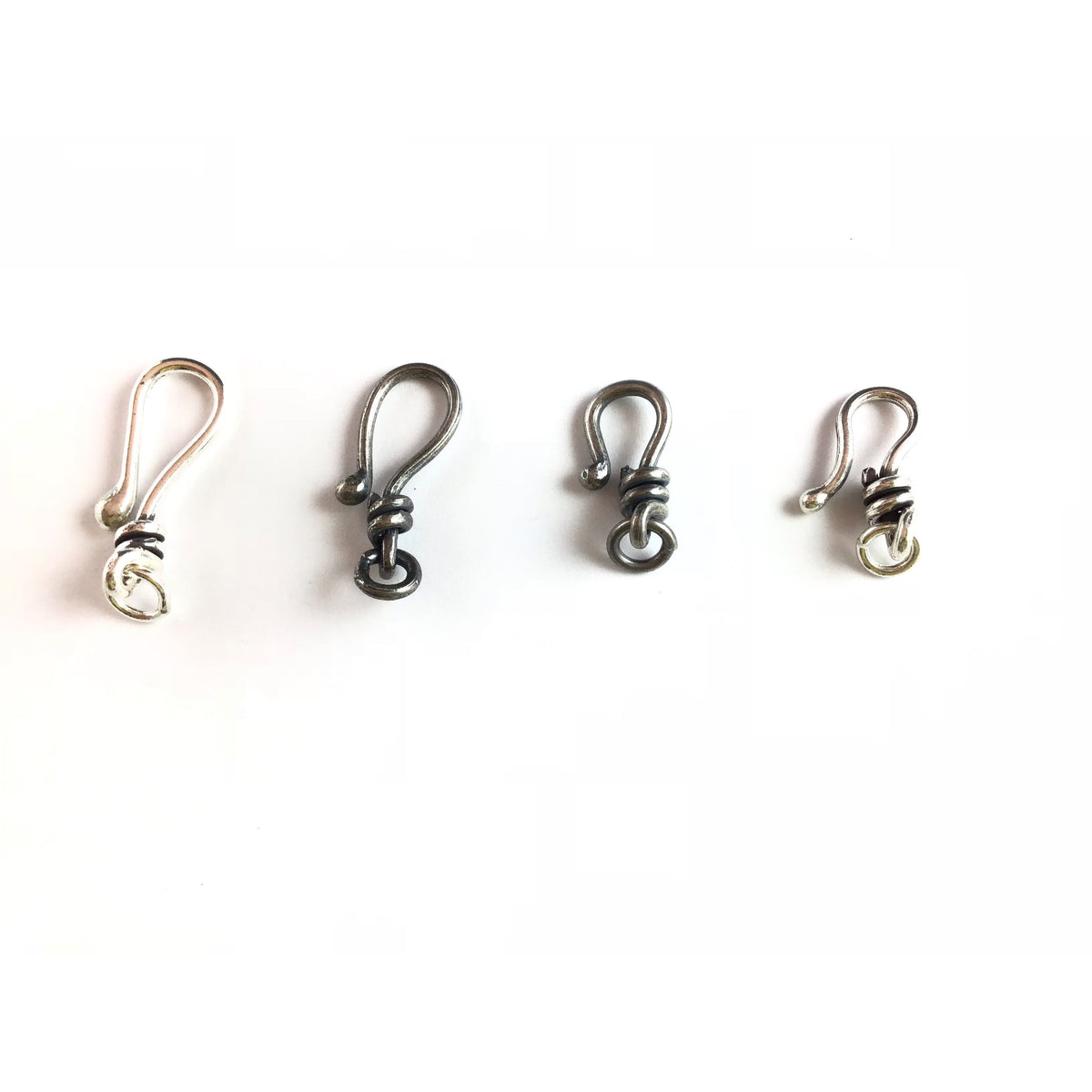 Small 18mm Sterling Silver Hook-and-Eye Clasp, Handmade, Rita&#39;s Design, Sample of 3 - CLASPS016