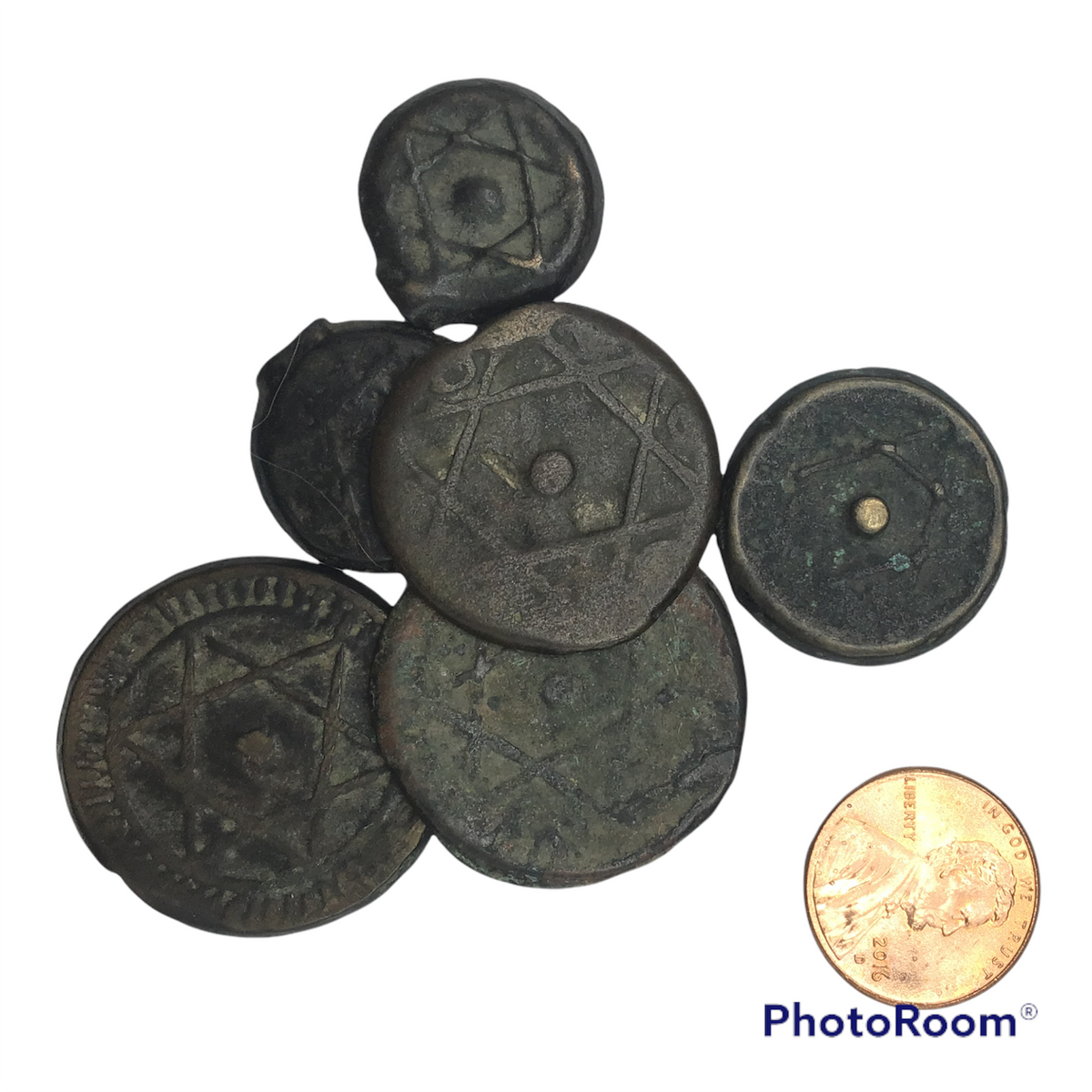 Group of Antique Moroccan Falus Coins from the 1800&#39;s - Rita Okrent Collection (AA438)