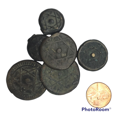 Group of Antique Moroccan Falus Coins from the 1800's - Rita Okrent Collection (AA438)