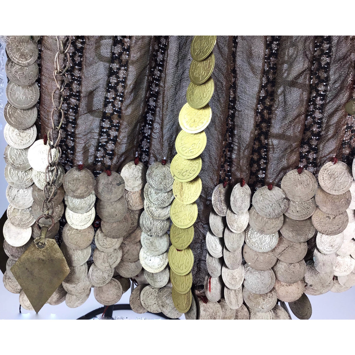 Sinai Bedouin Veil Headdress with Hanging Beads And Coins - Rita Okrent Collection (C676)