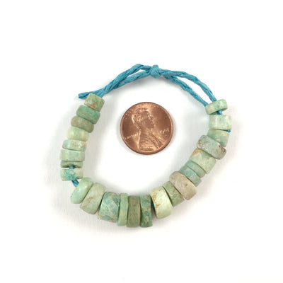 Ancient Amazonite Beads, Short Strand, from Mauritania - Rita Okrent Collection (S322h)