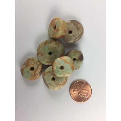 Group of 7 Ancient Amazonite Beads from Mauritania - Rita Okrent Collection (S322d)